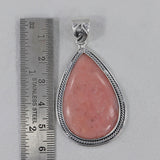 Pink Opal  Silver Pendant