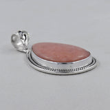 Pink Opal  Silver Pendant