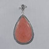 Pink Opal  Silver Pendant