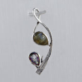 Rainbow Moonstone Silver Pendant