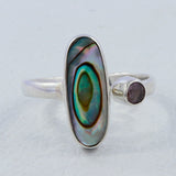 Abalone Shell Silver Ring