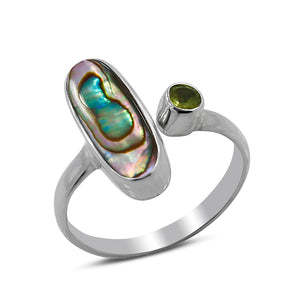 Abalone Shell Silver Ring