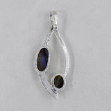 Dendritic Opal & Black Onyx Silver Pendant