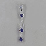 Natural Tanzanite 925 Silver Pendant