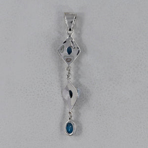 925 Silver Blue Topaz Pendants