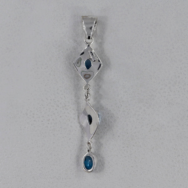 925 Silver Blue Topaz Pendants