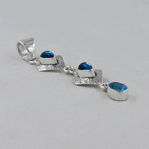 925 Silver Blue Topaz Pendants