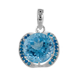 Blue Topaz Solitaire Pendant