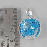 Blue Topaz Solitaire Pendant