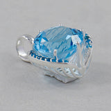 Blue Topaz Solitaire Pendant