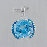 Blue Topaz Solitaire Pendant