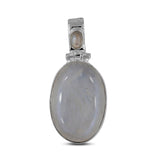 Natural Rainbow Moonstone Silver Pendant