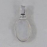 Natural Rainbow Moonstone Silver Pendant