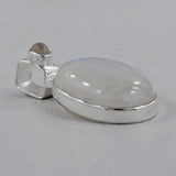 Natural Rainbow Moonstone Silver Pendant