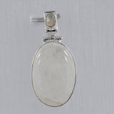 Natural Rainbow Moonstone Silver Pendant