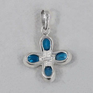 Natural Blue Topaz Silver Pendants