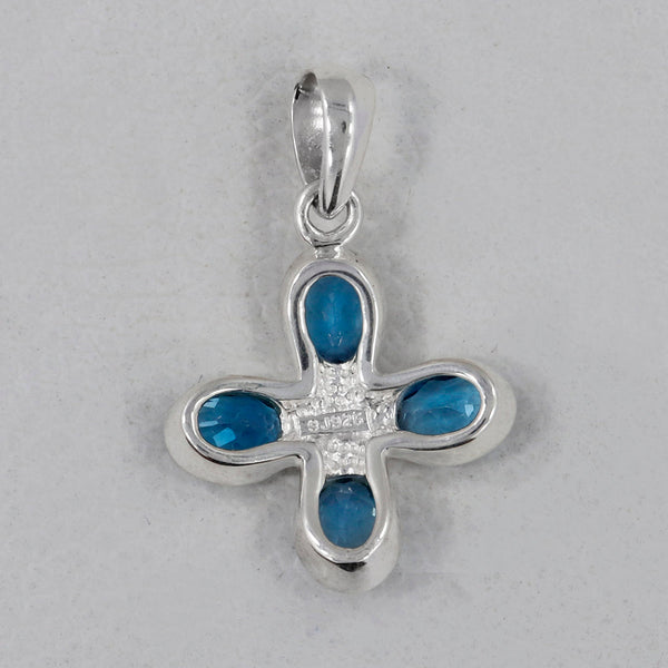Natural Blue Topaz Silver Pendants