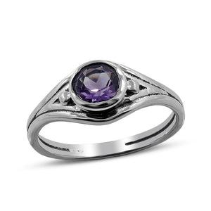 Natural Amethyst Sterling Silver Rings
