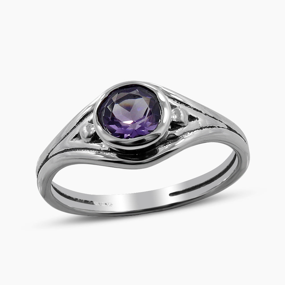 Natural Amethyst Sterling Silver Rings