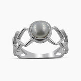 Rainbow Moonstone Silver Rings