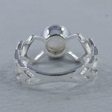 Rainbow Moonstone Sterling Silver Ring