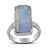 AAA Quality Rainbow Moonstone Silver Ring