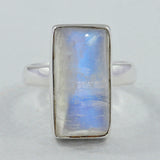 AAA Quality Rainbow Moonstone Silver Ring