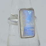 AAA Quality Rainbow Moonstone Silver Ring