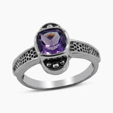 Natural Garnet Silver Rings