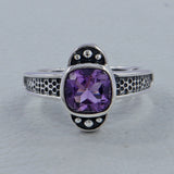 Natural Garnet Birthstone Silver Ring