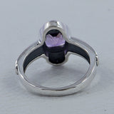 Natural Garnet Birthstone Silver Ring