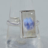 AAA Quality Rainbow Moonstone Silver Ring