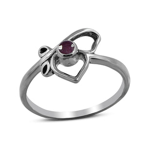 Natural Ruby Sterling Silver Rings