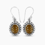 Black Onyx Silver Earrings