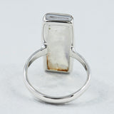 AAA Quality Rainbow Moonstone Silver Ring