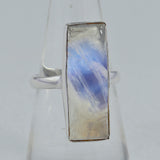 AAA Quality Rainbow Moonstone Silver Ring