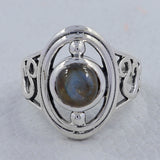 Tanzanite Cabochon Gemstone Designer Silver Ring