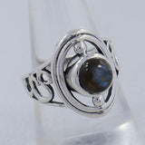 Tanzanite Cabochon Gemstone Designer Silver Ring