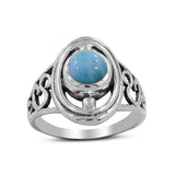 Tanzanite Cabochon Gemstone Designer Silver Ring