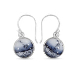 Dendritic Opal Silver Earrings