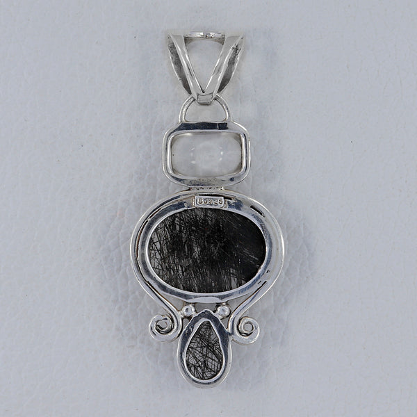 925 Silver Black Rutilated Quartz Pendants