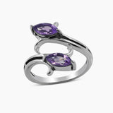 Iolite Cut Gemstone Silver Rings