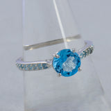 925 Starling Silver Blue Topaz Ring