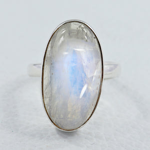Rainbow Moonstone Silver Rings