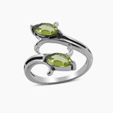 Iolite Cut Gemstone Silver Rings