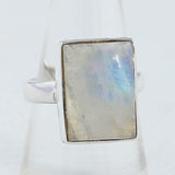 AAA Quality Rainbow Moonstone Silver Ring