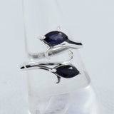 Iolite Cut Gemstone Silver Rings