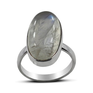 Rainbow Moonstone Silver Rings