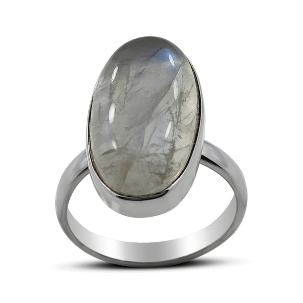 Rainbow Moonstone Silver Rings