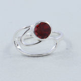 Natural Garnet Sterling Silver Ring